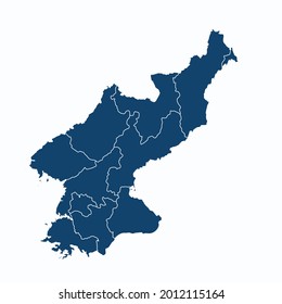 El vector de color del mapa de Corea del Norte es moderno. Mapa de silueta. sobre fondo blanco. 