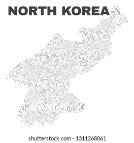 North Korea map designed with small dots. Vector abstraction in black color is isolated on a white background. Scattered small dots are organized into North Korea map.