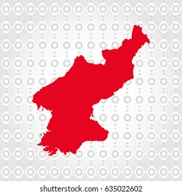 North Korea map in Diamond background