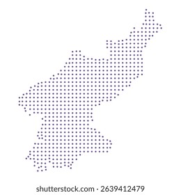 North Korea map dotted pattern design purple circle