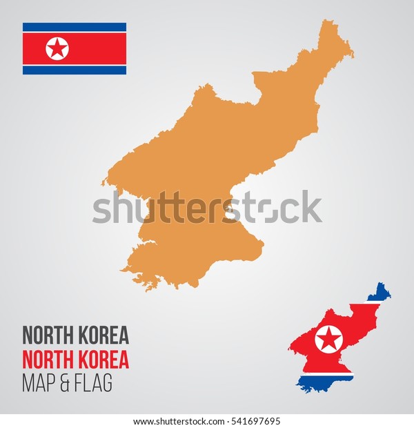 North Korea Map Flag Stock Vector Royalty Free 541697695