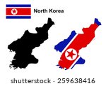 North Korea map and flag vector, North Korea map, North Korea flag