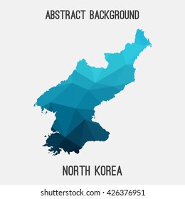 North Korea map in geometric polygonal style.Abstract tessellation,modern design background. Vector illustration EPS8