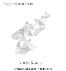 North Korea map in geometric polygonal style.Abstract gems triangle,modern design background. Vector illustration EPS10