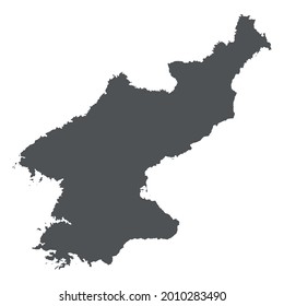 North Korea map in gray on a white background