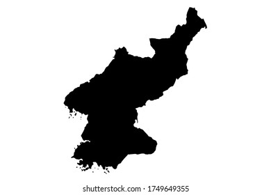 Mapa de Corea del Norte con tono gris sobre fondo blanco, ilustración,texturizado , Símbolos de Corea del Norte,ilustración vectorial