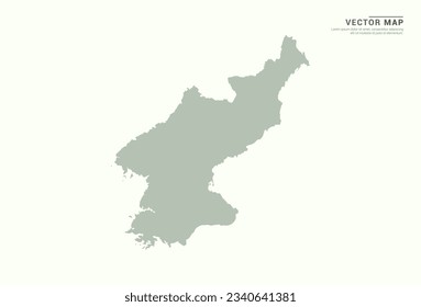 North Korea map of green vector modern.