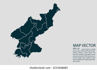 North Korea map High Detailed on white background. Abstract design vector illustration eps 10