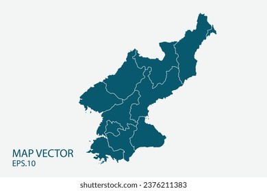 North Korea map High Detailed on white background. Abstract design vector illustration eps 10