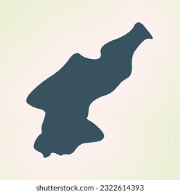 North Korea map icon. Country shape on radiant striped gradient background. North Korea vibrant poster. Trendy vector illustration.