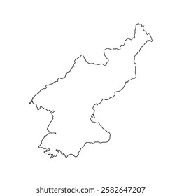North Korea Map Icon Element Illustration Design