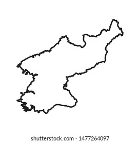 North  Korea map icon vector isolated