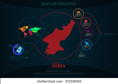 north korea map infographic