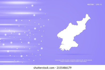 North Korea map isolated on purple background. Vector Illustration.