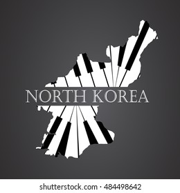north korea map logo made from piano