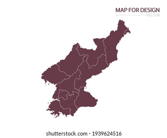 North Korea map on white background vector illustration.