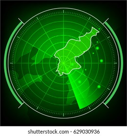 North Korea map Radar Scanner for safety