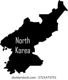 Nordkorea Landkarte Silhouette Vektor isoliert Ostasien Landkarte