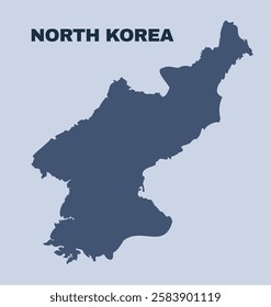 North Korea map simple flat vector