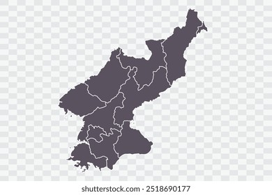 North Korea Map Smoke Color on White Background quality files Png