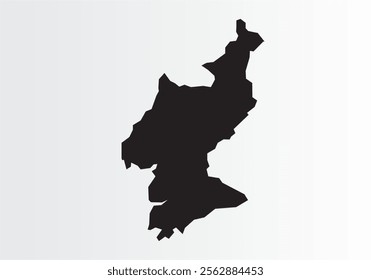 North Korea Isometrıc Map vector ılıstrator.
