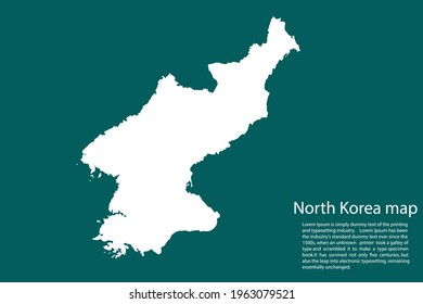 North Korea map vector, isolated on Green  background