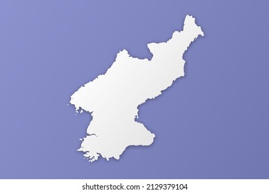 North Korea Map - World map International vector template with paper style including shadow and white color on purple background for design, infographic, banner - Vector illustration eps 10