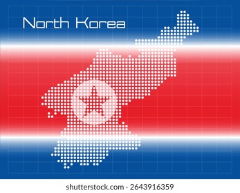 Nordkorea bildet Punkte ab, Vektordesign.