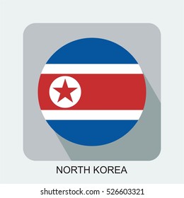 north korea nation flag, flat design vector asia flag design