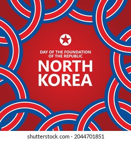 North Korea national day vector template for social media publication. Asian country national day.