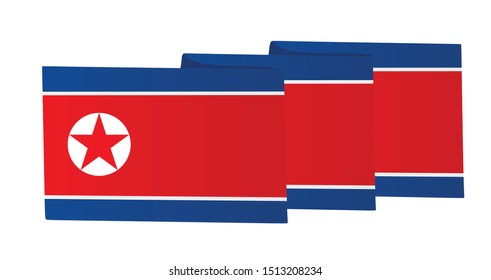 North Korea national flag. vector illustration