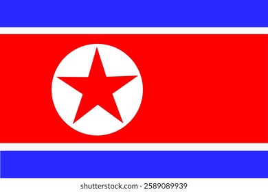 North Korea National Flag vector background