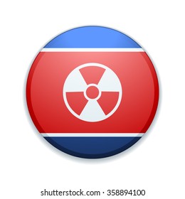 North Korea Nuclear flag button