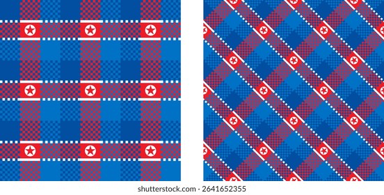 north korea pattern set. plaid background for decoration and etc. vector illustration
