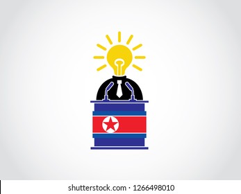 North Korea Podium Bright Idea Public Speech