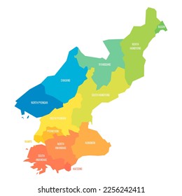North Korea political map of administrative divisions