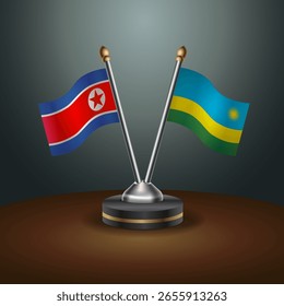 A tabela Coreia do Norte e Ruanda sinaliza a relação com o plano de fundo gradiente. Ilustração de vetor