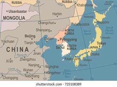 Korea China Map Images Stock Photos Vectors Shutterstock