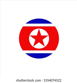 North Korea vector flag round cool