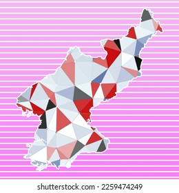 North Korea vector illustration. North Korea design on gradient stripes background. Technology, internet, network, telecommunication concept. Appealing vector illustration.