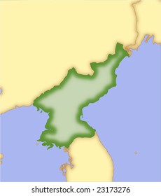 North Korea Vector Map Borders Surrounding Stock Vector (Royalty Free ...