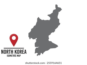 North Korea vector map illustration, country map with markings. vector illustration.