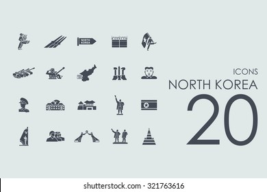 North Korea vector set of modern simple icons