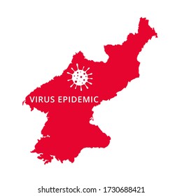 North Korea Virus Epidemic country of Asia, Asian map illustration, vector isolated on white background