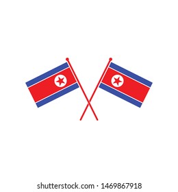 north korean flag icon logo vector illustration