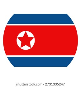 North Korean flag illustrated in vector on white background