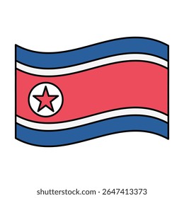 bandeira da coreia do norte ícone do vetor ilustração de elemento 