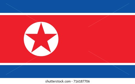 North Korean Flag vector image