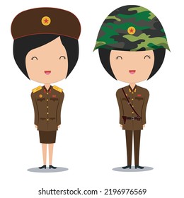 North korean soldier cartoon vector