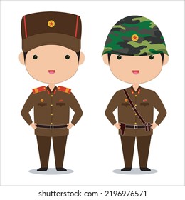 North korean soldier cartoon vector